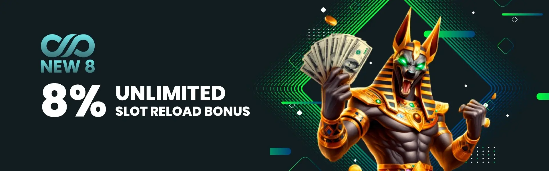 8% Slot Unlimited Reload Bonus
